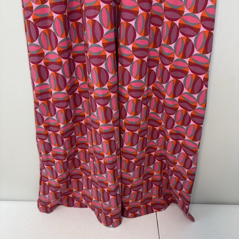 Garnet Hill Modern Geo Surplice Maxi Dress Women's Size 8P Red Pink Beach Summer - Picture 4 of 14